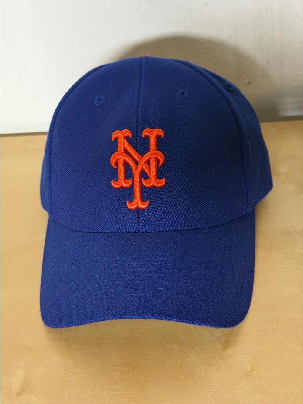 New York Mets Vintage Twins Enterprise Blue Orange Strapback Hat Adjustable Cap